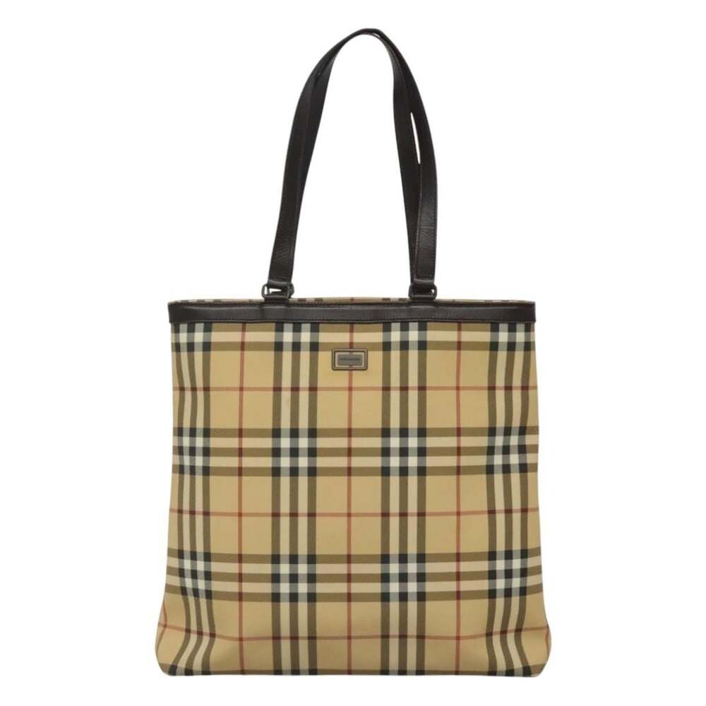 Burberry Nova Check Coated Canvas Tote Bag Beige